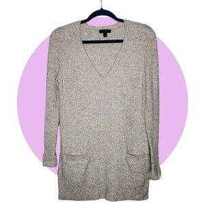 J. Crew Gray Soft Merino Wool Pocket Tunic Sweater XXS